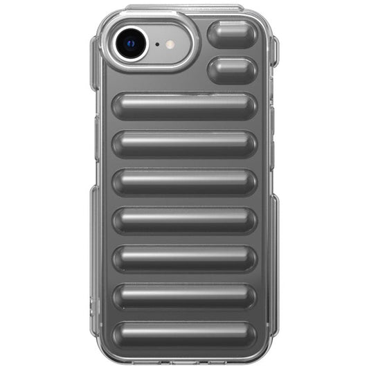 Capsule Series for iPhone 16e Case Soft TPU Ribbed Anti-Drop Phone Cover - Transparent Grey