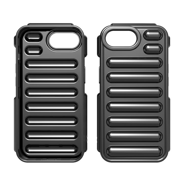 Capsule Series for iPhone SE (2024) Case Soft TPU Ribbed Anti-Drop Phone Cover - Transparent Grey