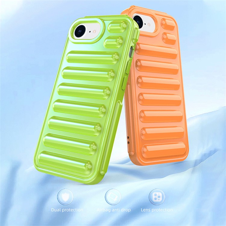 Capsule Series for iPhone SE (2024) Case Soft TPU Ribbed Anti-Drop Phone Cover - Transparent