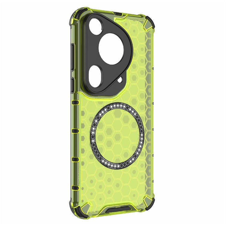For Huawei Pura 70 Ultra Case Compatible with MagSafe Honeycomb TPU+PC Phone Cover - Green