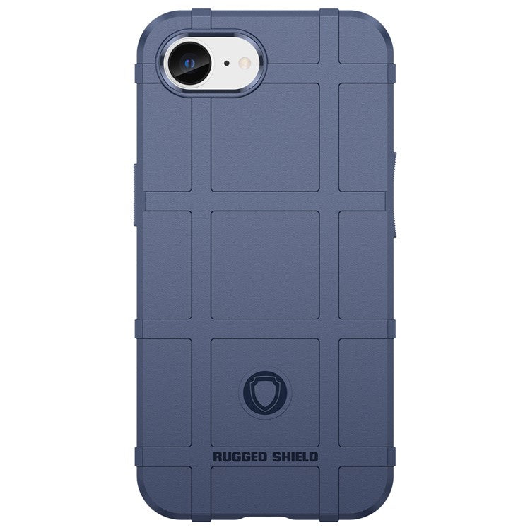 For iPhone SE (2024) Case Square Grid Texture Anti-Fall TPU Phone Cover - Blue