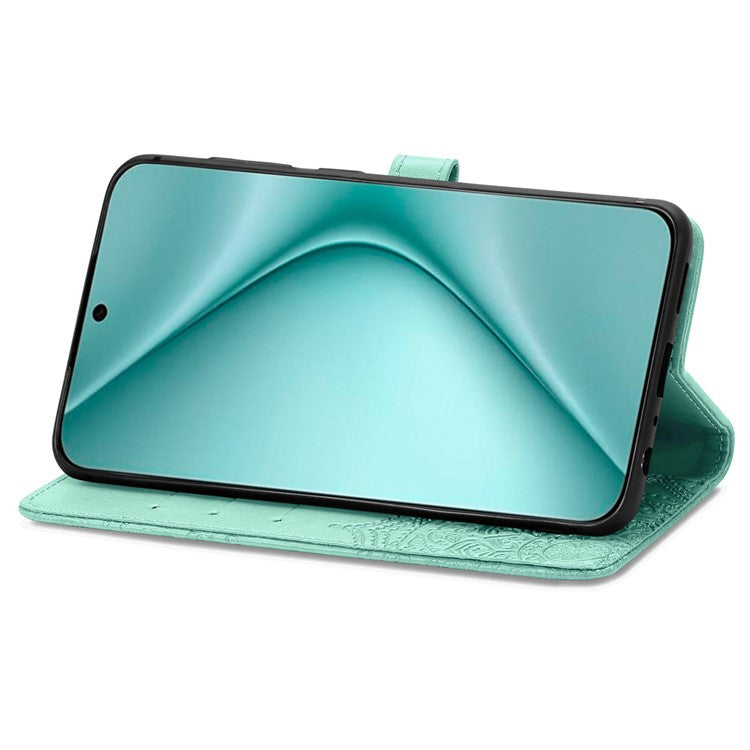 For Huawei Pura 70 Case Mandala Flower Stand Leather Wallet Phone Cover - Green