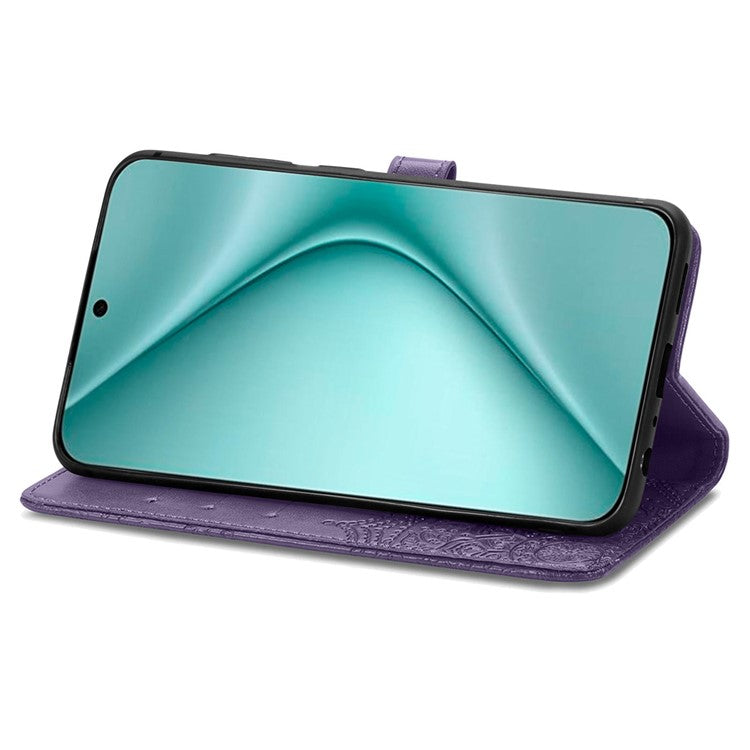 For Huawei Pura 70 Case Mandala Flower Stand Leather Wallet Phone Cover - Purple