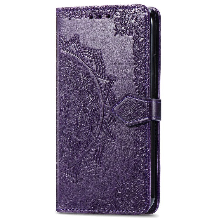 For Huawei Pura 70 Case Mandala Flower Stand Leather Wallet Phone Cover - Purple