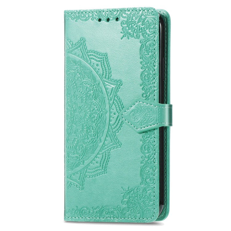For Huawei Pura 70 Ultra Case PU Leather Mandala Flower Phone Cover with Strap - Green