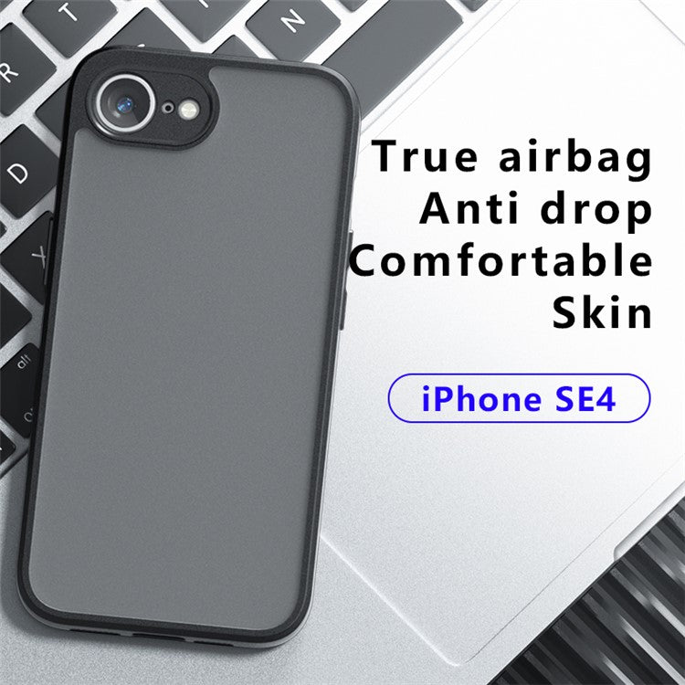 For iPhone 16e Case PC+TPU Matte Phone Cover with Anti-Drop Airbag