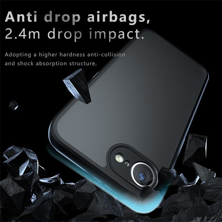 For iPhone 16e Case PC+TPU Matte Phone Cover with Anti-Drop Airbag