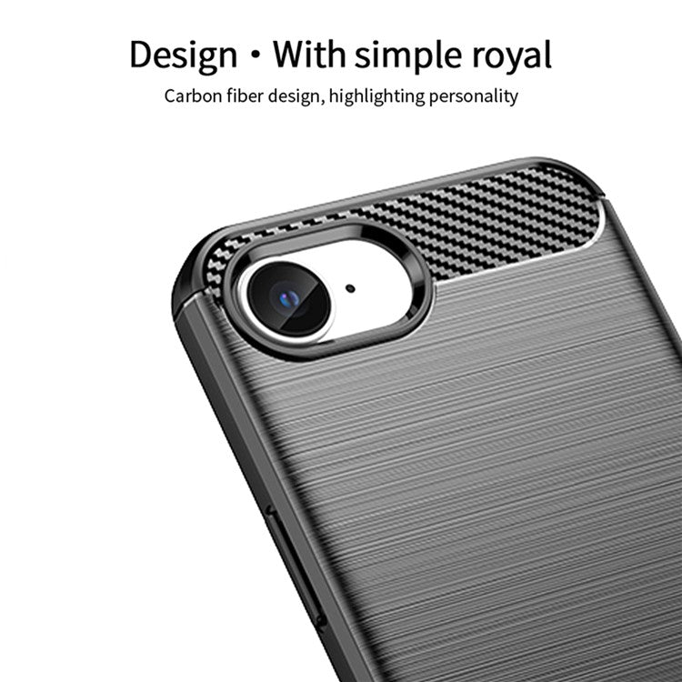 MOFI JK TPU Series-1 For iPhone 16e Case Carbon Fiber Design Flexible TPU Phone Cover - Red