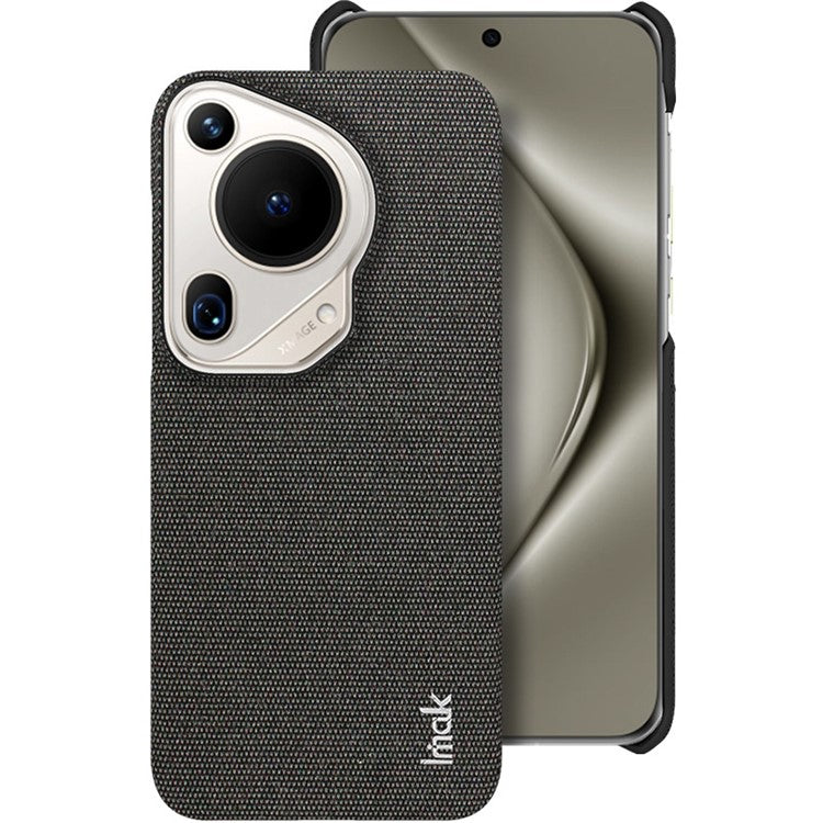 IMAK Ruiyi Series for Huawei Pura 70 Ultra Case Cloth Texture Leather+PC Hard Phone Cover - Black
