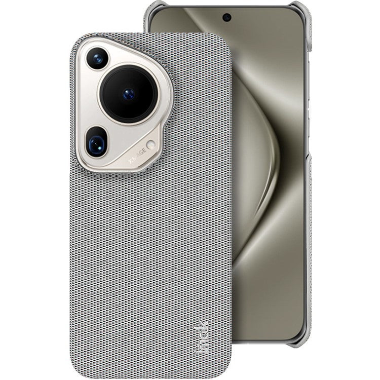 IMAK Ruiyi Series for Huawei Pura 70 Ultra Case Cloth Texture Leather+PC Hard Phone Cover - Light Grey