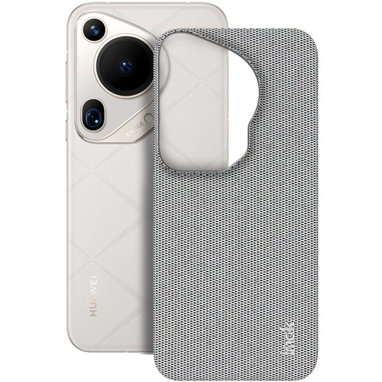 IMAK Ruiyi Series for Huawei Pura 70 Ultra Case Cloth Texture Leather+PC Hard Phone Cover - Light Grey