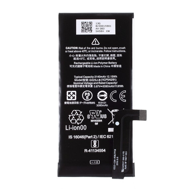 3.85V 3080mAh Battery Replacement (Encode: G025J-B) for Google Pixel 4a (without Logo)