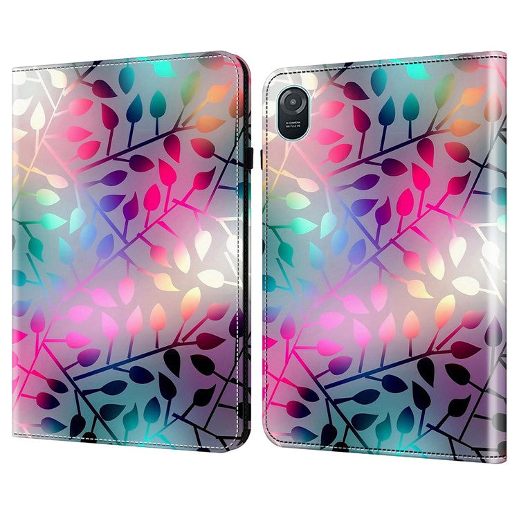 For Honor Pad 8 Stand Case Pattern Print Leather Tablet Cover with Card Slots - Maple Leaf