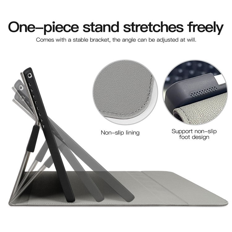 For Microsoft Surface Pro 10 / 9 Case Stand Leather Protective Sleeve with Pen Holder - Black