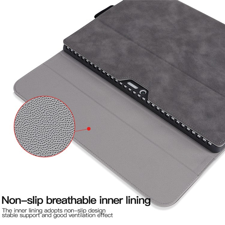 For Microsoft Surface Pro 10 / 9 Case Stand Leather Protective Sleeve with Pen Holder - Black