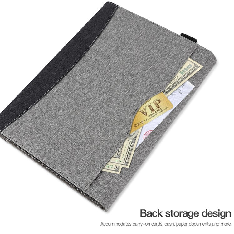For Microsoft Surface Pro 10 / 9 / 8 Case Stand Wallet Function Laptop Leather Cover - Grey+Blue