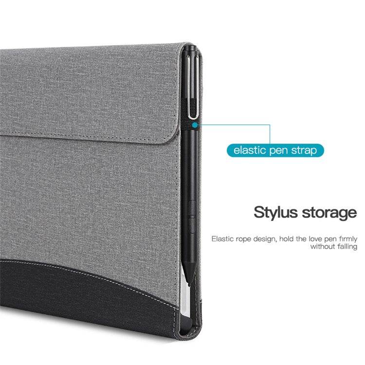 For Microsoft Surface Pro 10 / 9 / 8 Case Stand Wallet Function Laptop Leather Cover - Grey+Blue