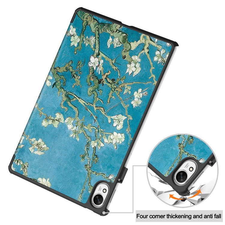 For Huawei MatePad 11.5 S Case Tri-Fold Stand Pattern Print Leather Tablet Cover with Auto Wake / Sleep - Apricot Blossom