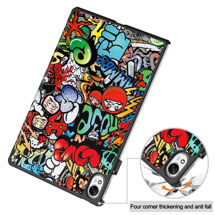 For Huawei MatePad 11.5 S Case Tri-Fold Stand Pattern Print Leather Tablet Cover with Auto Wake / Sleep - Graffiti