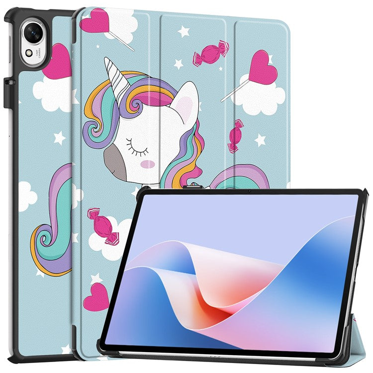 For Huawei MatePad 11.5 S Case Tri-Fold Stand Pattern Print Leather Tablet Cover with Auto Wake / Sleep - Horse