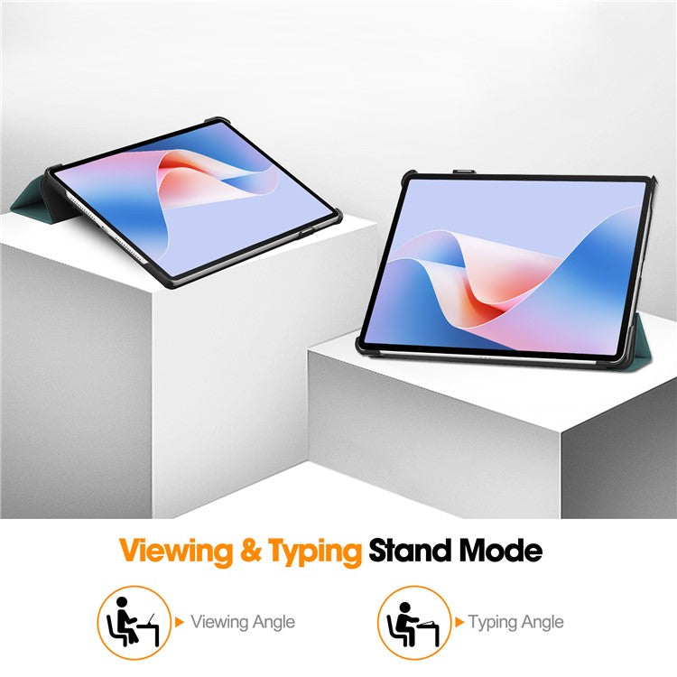 For Huawei MatePad 11.5 S Case Auto Wake / Sleep Tri-Fold Stand Leather Tablet Cover - Blackish Green