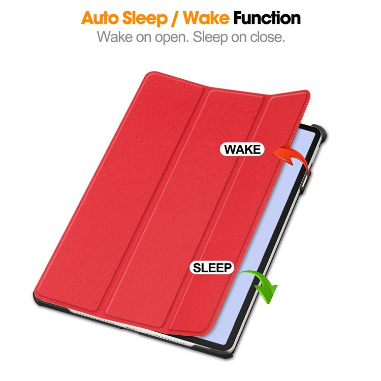 For Huawei MatePad 11.5 S Case Auto Wake / Sleep Tri-Fold Stand Leather Tablet Cover - Red