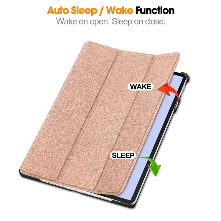 For Huawei MatePad 11.5 S Case Auto Wake / Sleep Tri-Fold Stand Leather Tablet Cover - Rose Gold