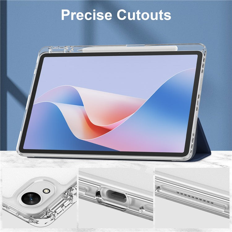 For Huawei MatePad 11.5 S Case Clear Acrylic Leather Tablet Cover Support Auto Sleep / Wake - Dark Blue