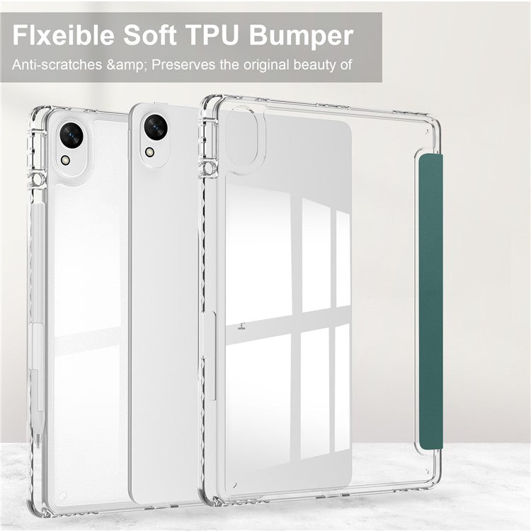 For Huawei MatePad 11.5 S Case Clear Acrylic Leather Tablet Cover Support Auto Sleep / Wake - Green