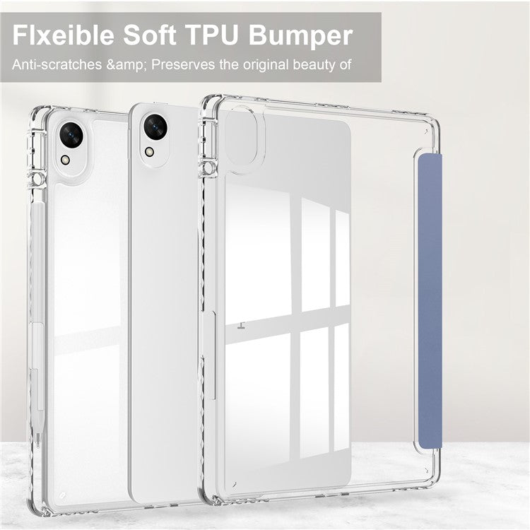 For Huawei MatePad 11.5 S Case Clear Acrylic Leather Tablet Cover Support Auto Sleep / Wake - Purple