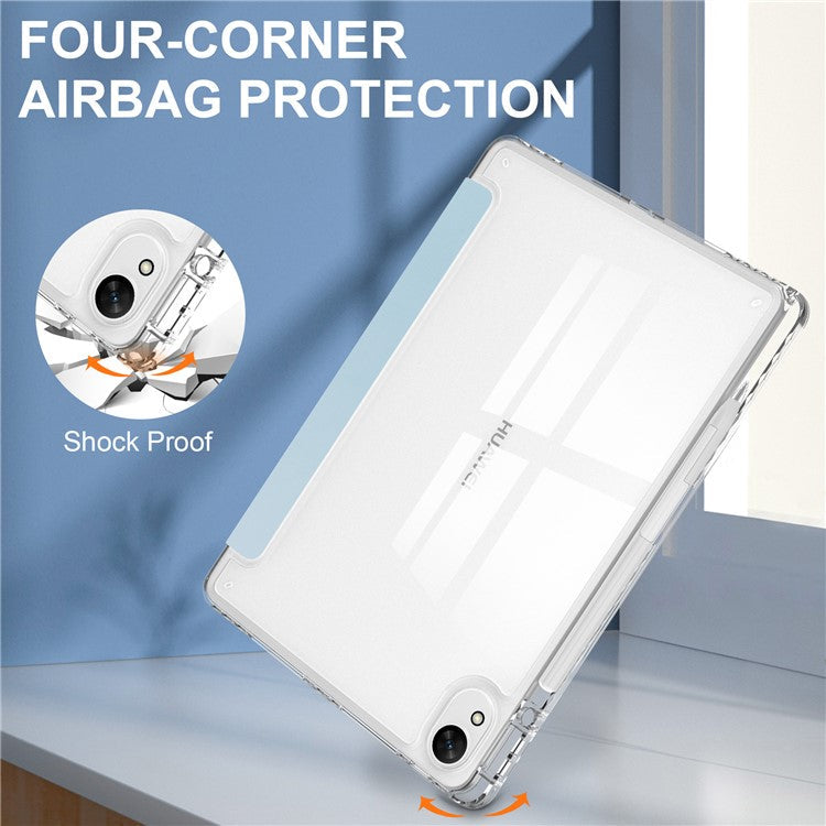 For Huawei MatePad 11.5 S Case Clear Acrylic Leather Tablet Cover Support Auto Sleep / Wake - Baby Blue