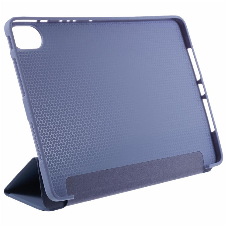 For Huawei MatePad 11.5 S Case Tri-fold Stand Leather Tablet Cover Honeycomb Texture - Purple