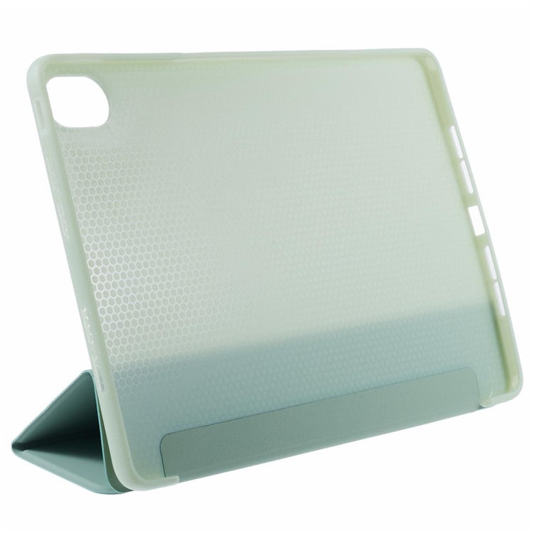 For Huawei MatePad 11.5 S Case Tri-fold Stand Leather Tablet Cover Honeycomb Texture - Light Green