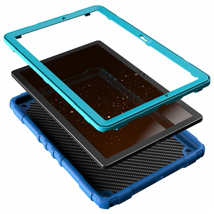 For Samsung Galaxy Tab A8 10.5 (2021) / (2022) Case Kickstand Spider Style PC+TPU Rugged Protective Cover - Blue+Blue