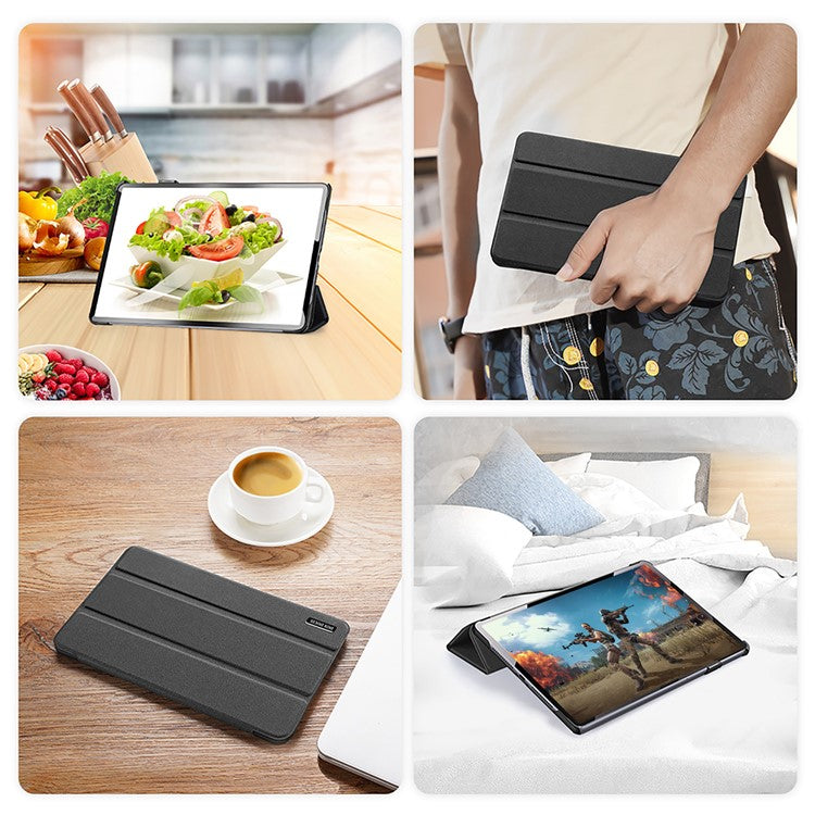 DUX DUCIS Domo Series for Huawei MatePad 11.5 S Tablet Case Tri-Fold Stand Leather Shell - Black