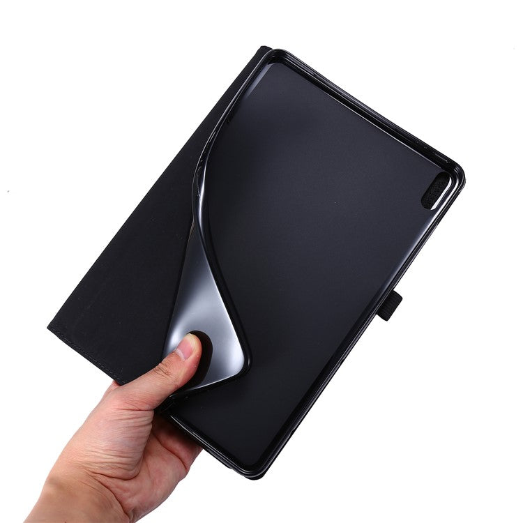 For Huawei MatePad SE 11 Leather Case Card Holder Cloth Texture Tablet Stand Cover - Black