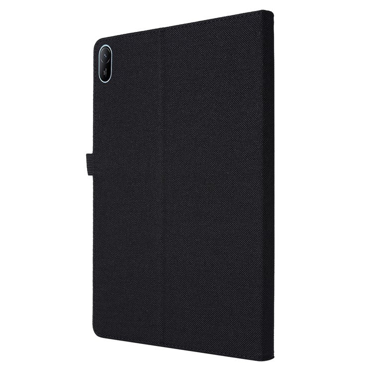 For Huawei MatePad SE 11 Leather Case Card Holder Cloth Texture Tablet Stand Cover - Black