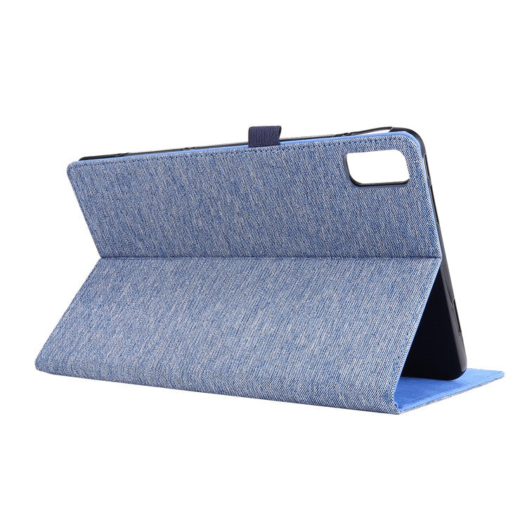 For Huawei MatePad SE 11 Leather Case Card Holder Cloth Texture Tablet Stand Cover - Blue