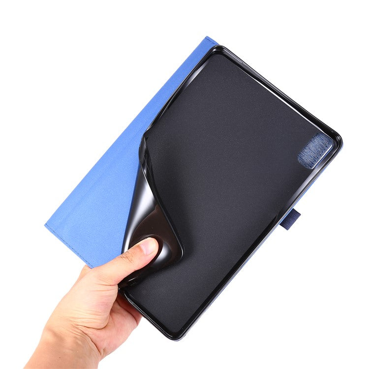For Huawei MatePad SE 11 Leather Case Card Holder Cloth Texture Tablet Stand Cover - Blue