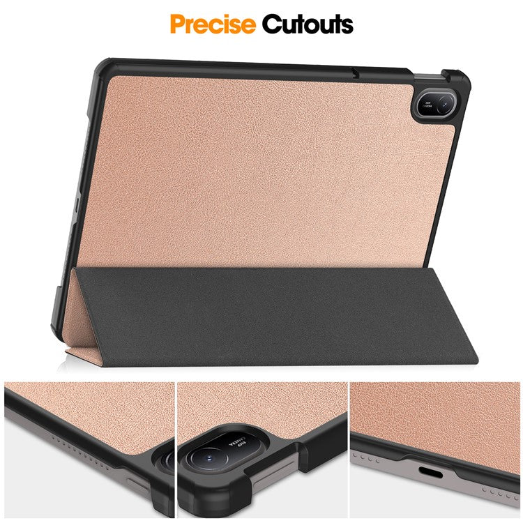 For Huawei MatePad SE 11 Stand Case Shockproof Leather Tablet Cover - Rose Gold