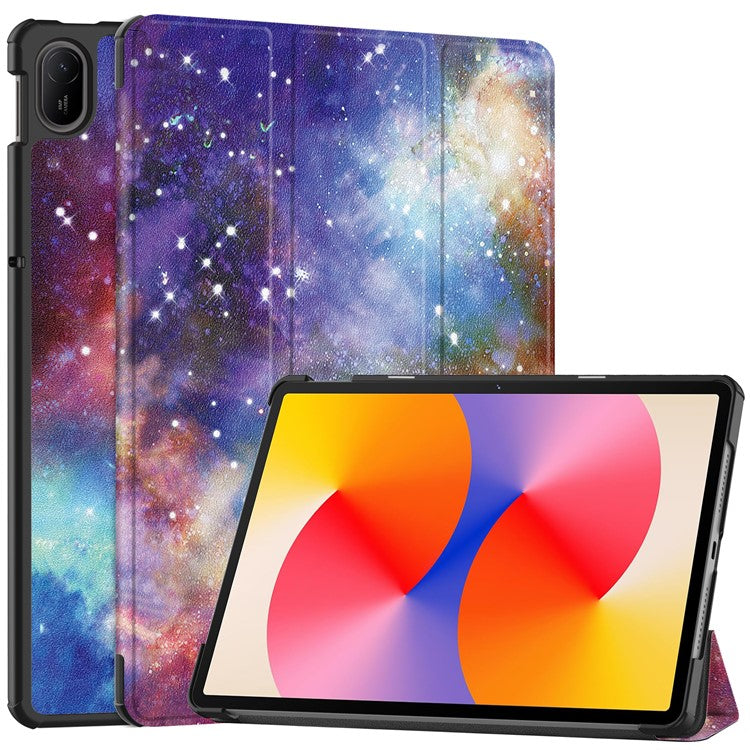 For Huawei MatePad SE 11 Stand Case Pattern Print Leather Tablet Cover - Galaxy