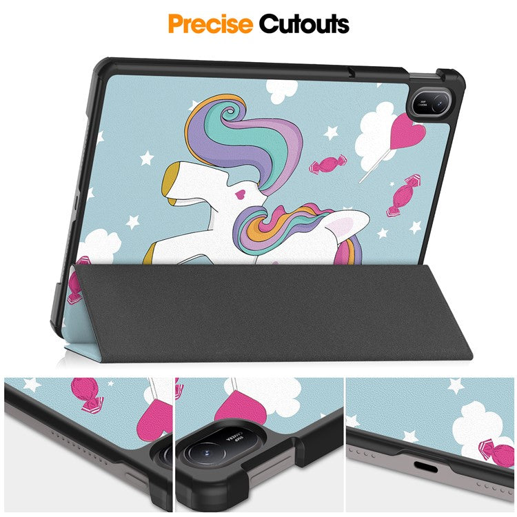 For Huawei MatePad SE 11 Stand Case Pattern Print Leather Tablet Cover - Horse