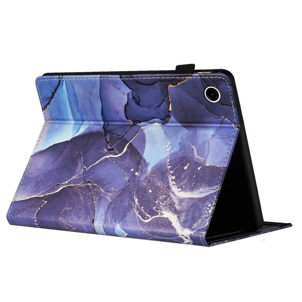 For Lenovo Tab M10 (Gen 3) Case Multi-Angle Viewing Smart PU Leather Marble Cover - Grey