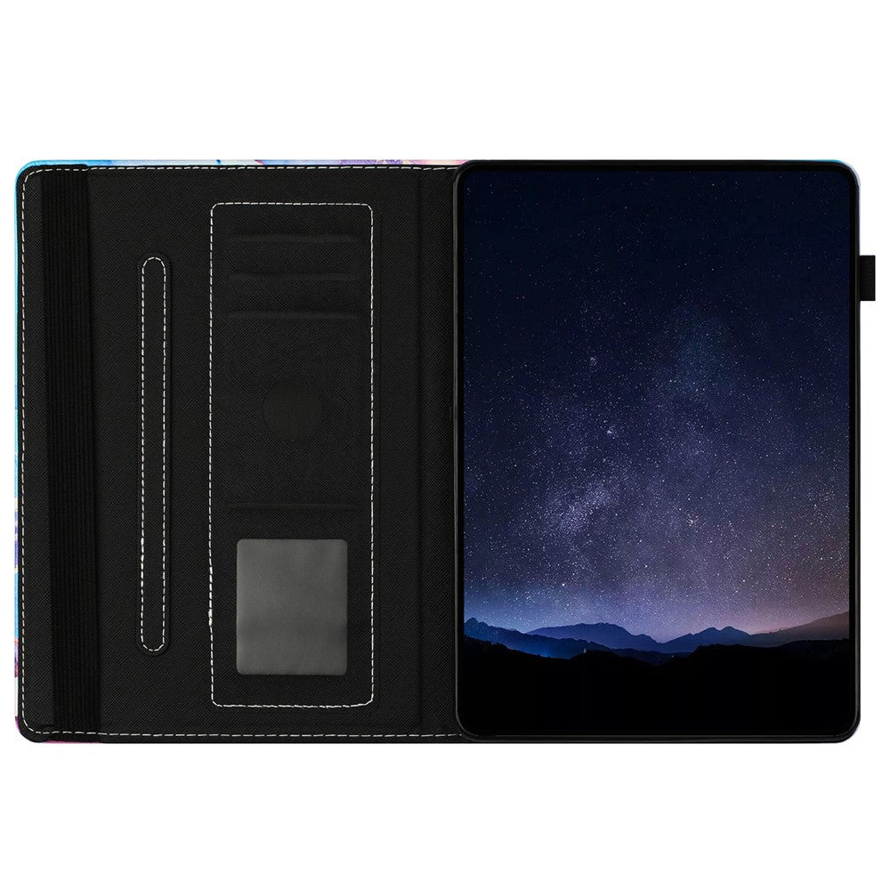 For Lenovo Tab M10 Plus (3rd Gen) Case Auto Wake / Sleep PU Leather Folding Stand Cover Marble Pattern - Purple