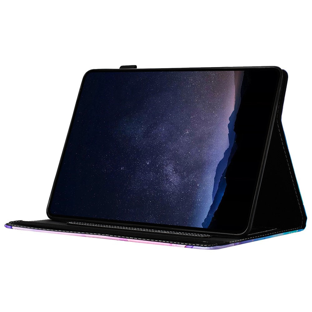 For Lenovo Tab M10 Plus (3rd Gen) Case Auto Wake / Sleep PU Leather Folding Stand Cover Marble Pattern - Purple