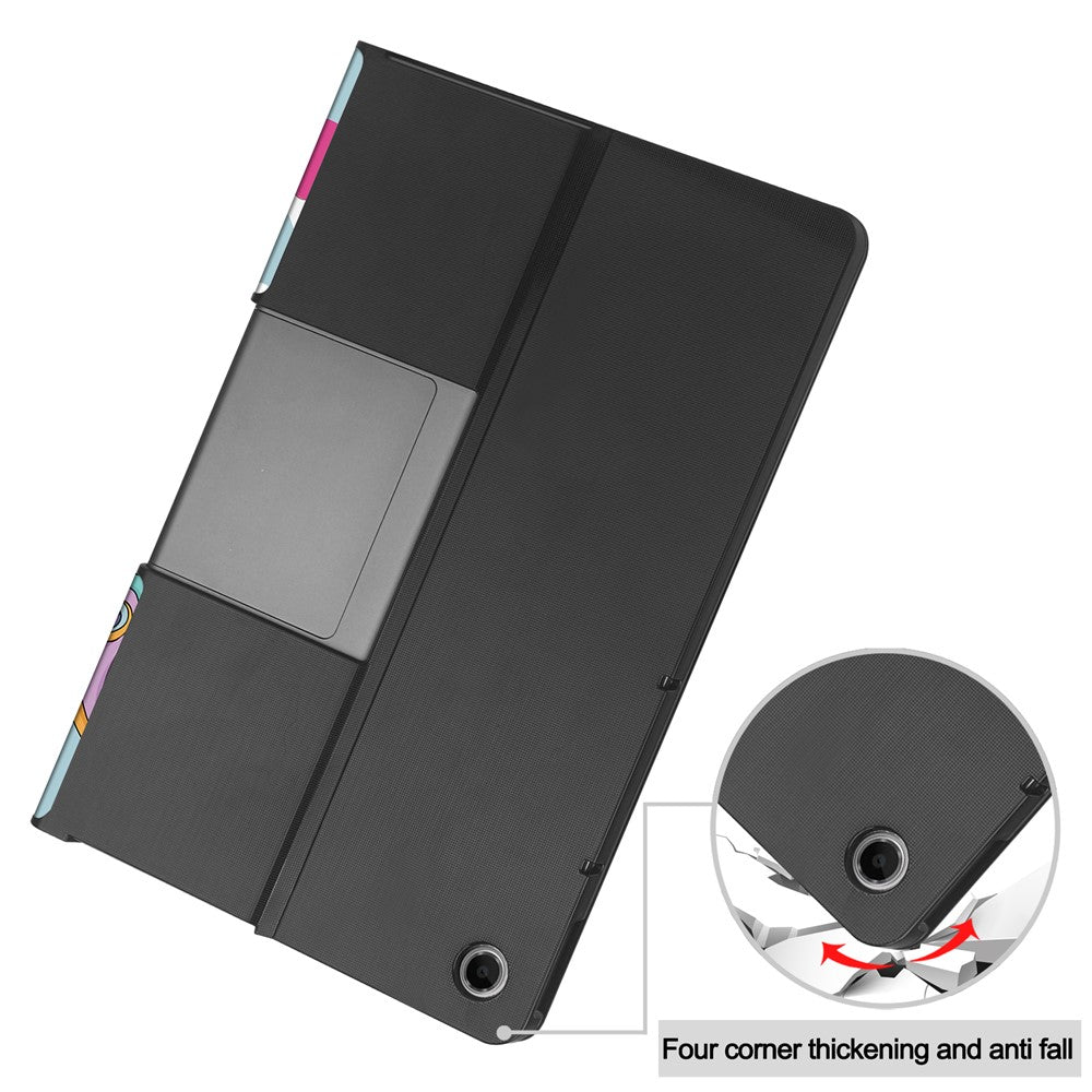 For Lenovo Tab Plus Stand Case Pattern Print Leather Tablet Cover - Horse