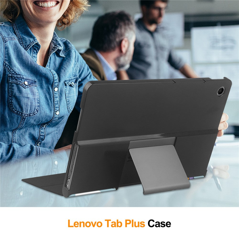 For Lenovo Tab Plus Stand Case Pattern Print Leather Tablet Cover - Horse