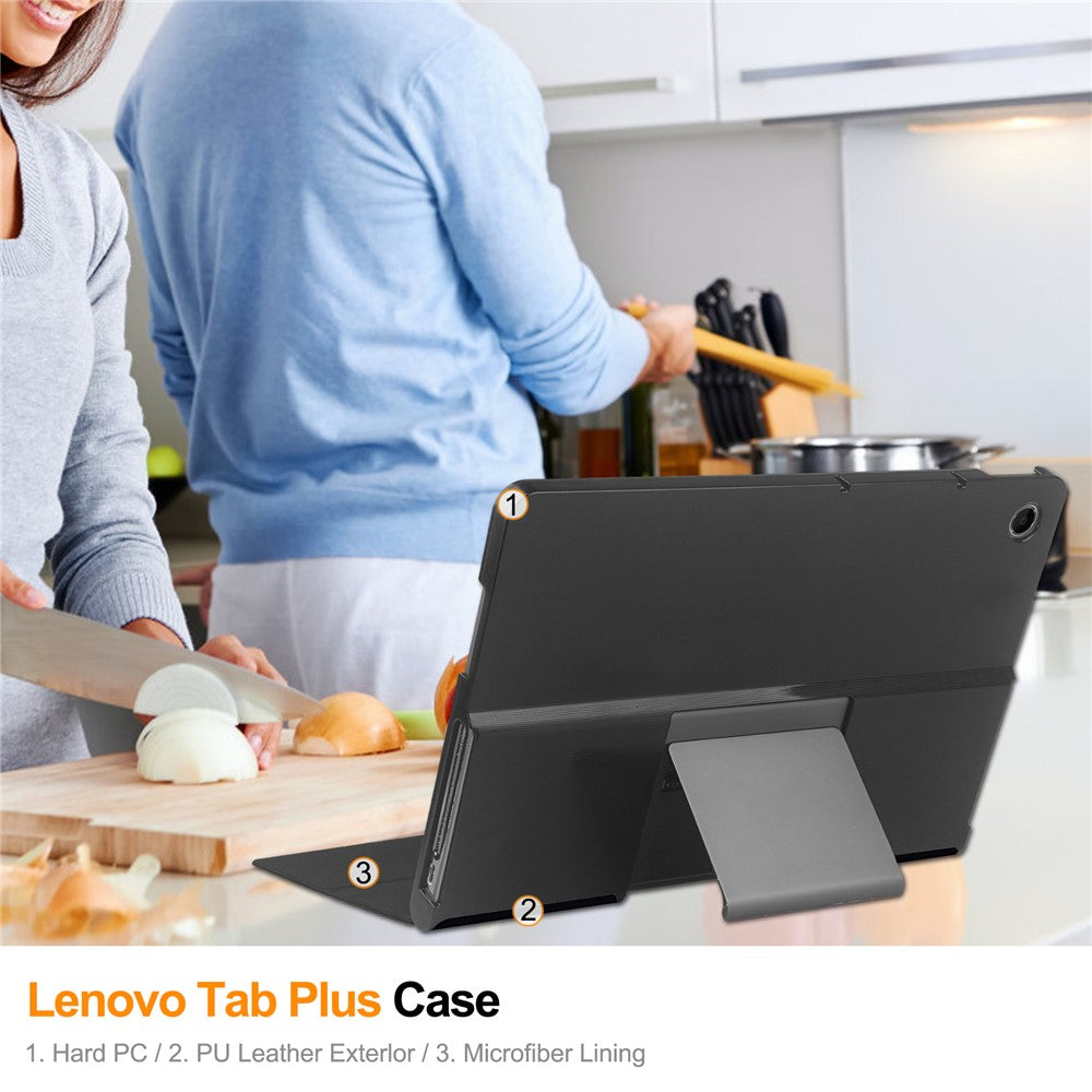 For Lenovo Tab Plus Stand Case Pattern Print Leather Tablet Cover - Don't Touch Me
