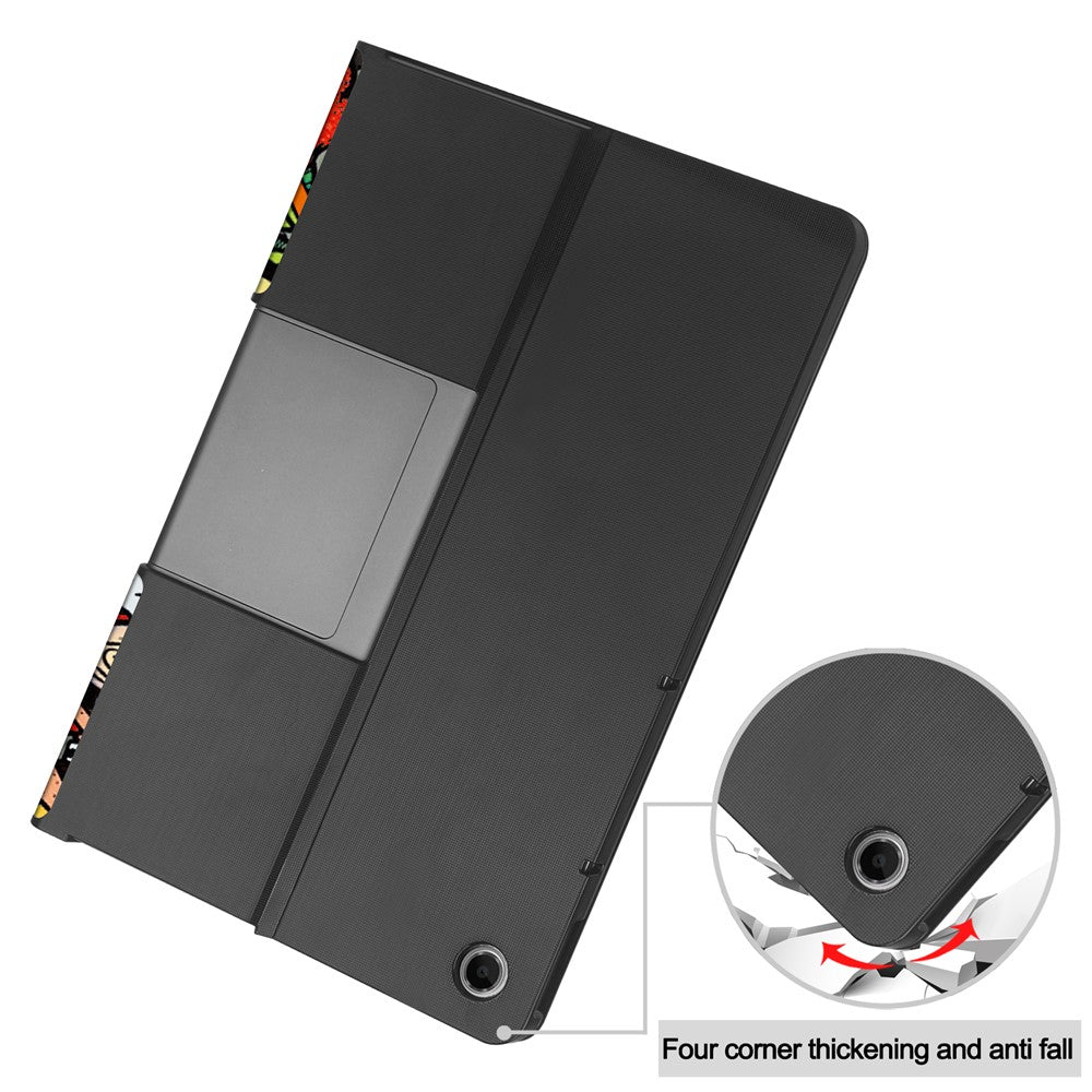 For Lenovo Tab Plus Stand Case Pattern Print Leather Tablet Cover - Graffiti