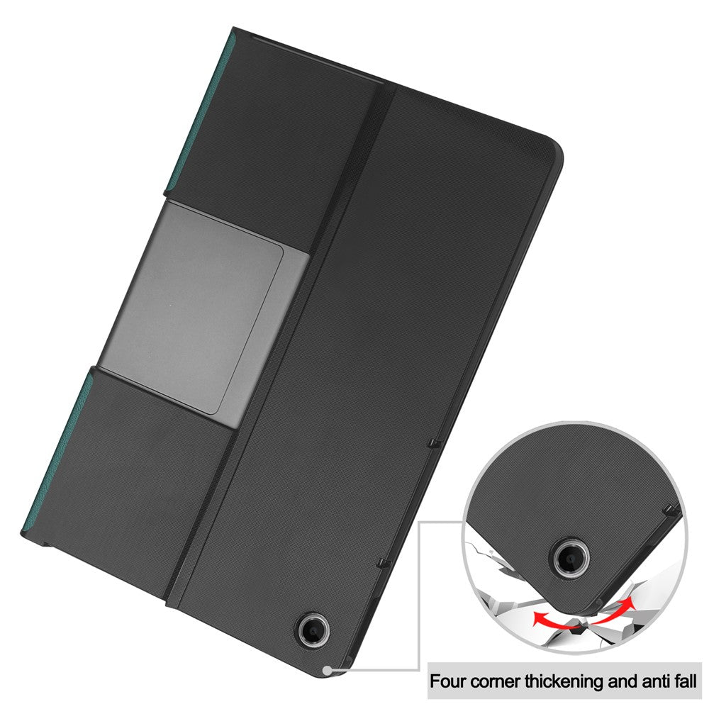 For Lenovo Tab Plus Stand Case Shockproof Leather Tablet Cover - Blackish Green